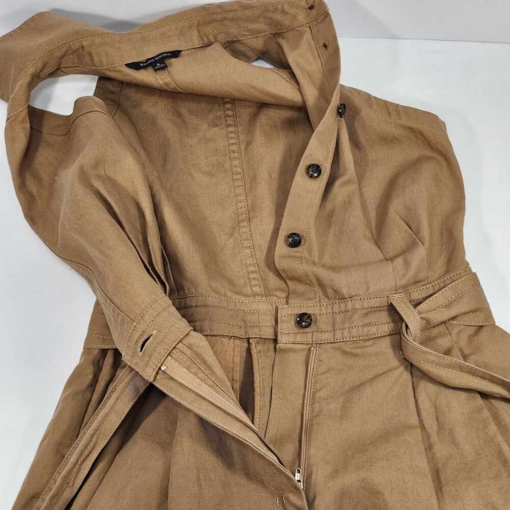 Banana Republic Tan Safari Utility Romper Belted Sleeveless Size 6 - Picture 7 of 9